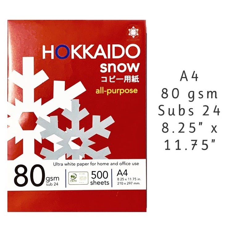 Hokkaido Snow Multipurpose Copy Paper 80 gsm (5 rms/case)