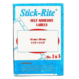 Stick-Rite Labels 48x90mm Self Adhesive 102 Sheets