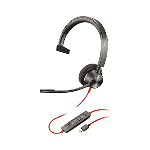 Plantronics Blackwire 3310-M USB-C Wired Headset | Mono, Type-C, MS Teams Certified, Black