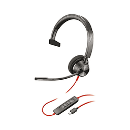 Plantronics Blackwire 3310-M USB-C Wired Headset | Mono, Type-C, MS Teams Certified, Black