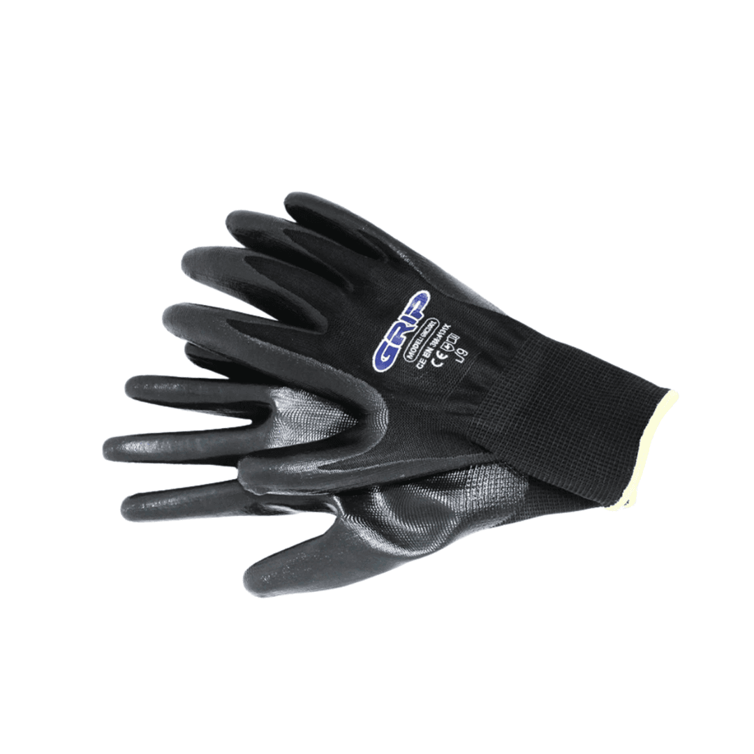 GRIP GNC1001 Nitrile Coated Work Gloves Anti-Slip | Oil-Resistant Durable Safety Gloves