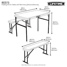 Lifetime 42-Inch Almond Table and Bench Combo (80373)