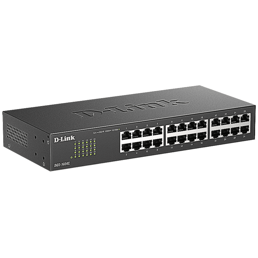 D-Link DGS-1024C 24-Port Gigabit Unmanaged Switch | Black