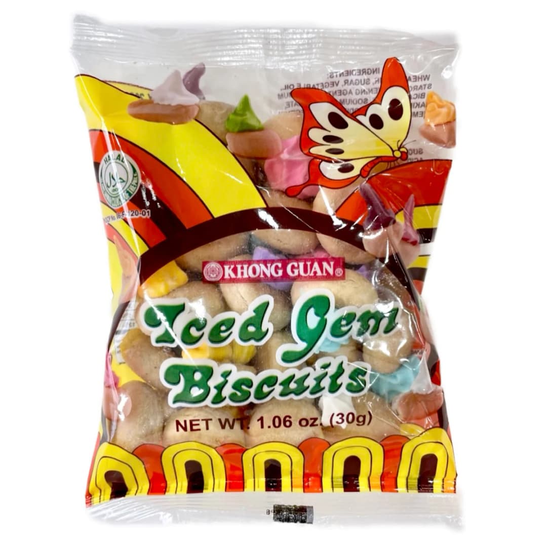 Iced Gem Biscuits Snack Pack | 12 Packs x 30g | Colorful Frosted Mini Cookies for Kids & Adults