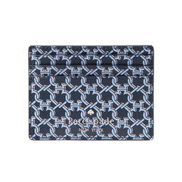Kate Spade Small Slim Card Holder – Blue Leather, Lightweight, 4 Slots, Ideal for Corporate Gifting