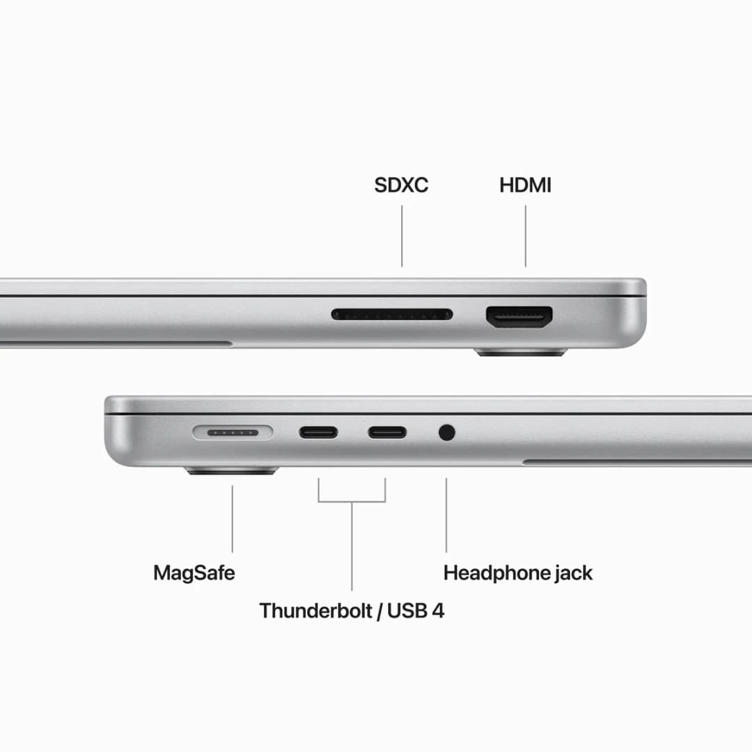 14" MacBook Pro: Apple M3 Pro chip with 11-core CPU and 14-core GPU, 18GB unified memory, 512GB SSD - Silver