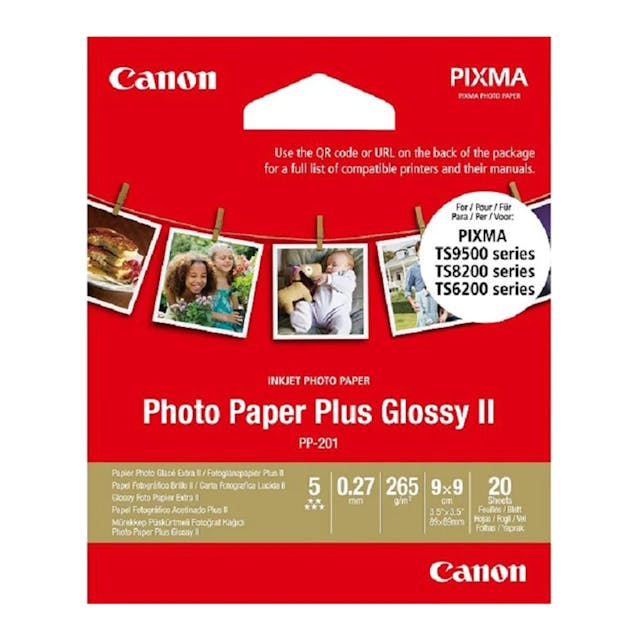 Canon PP-201 Square 3.5” -20 sheets Photo Paper Plus Glossy II