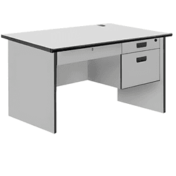 Cubix Modern Office Table – Lockable Drawers, PVC Edge, AS1004/AS1204, 3-Drawer Desk