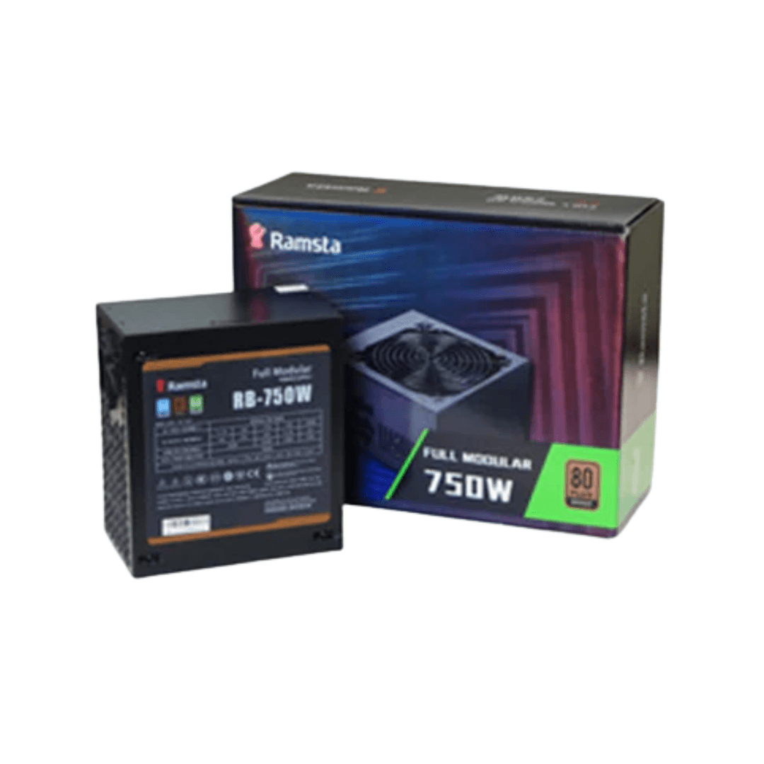 Ramsta RB-750 Full Modular Power Supply 750W with High-Efficiency PSU for Gaming & Workstations
