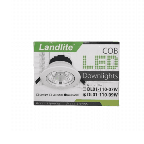 Landlite DL01-110-09W 9W Indoor LED Downlight | Recessed Slim Panel, Warm/Cool White, 650lm