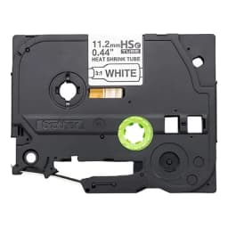 Brother HSE-231E Heat Shrink Tube Tape, Black on White, 12mm