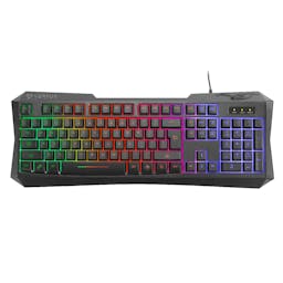 Vertux Radiance Ergonomic Backlit Wired Gaming Keyboard 6-key Anti-Ghosting with Blue Mechanical Keys