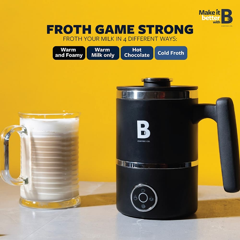 B Coffee Co. The Varsity Frother with 4 Function Buttons