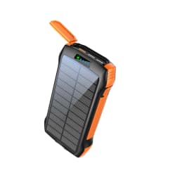 Promate SolarTank-20PDQi 20000mAh Rugged EcoLight™ Solar Power Bank with 4USB Ports, 10W Wireless Charging, Dual Charging Input, and 550lm LED Flash Light