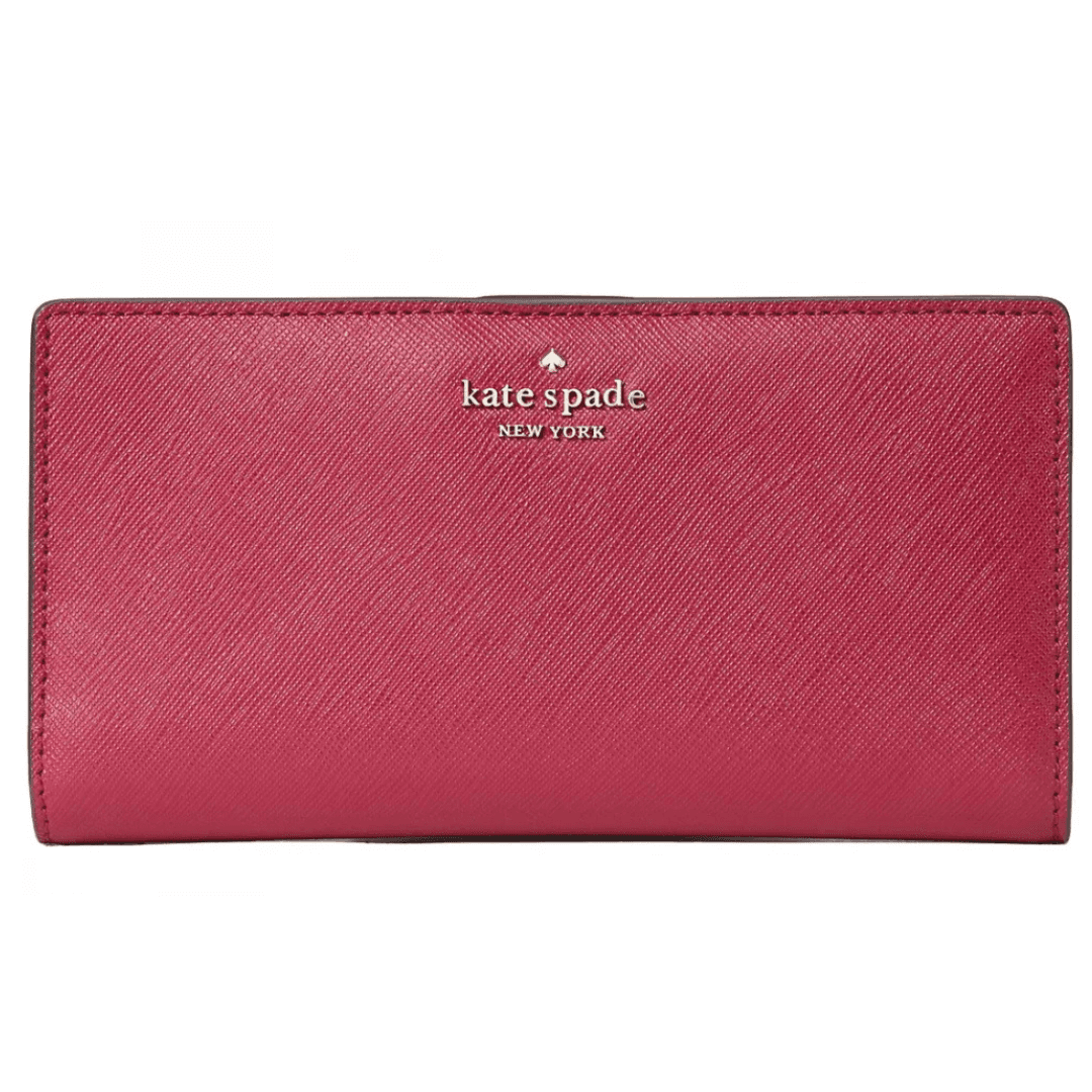 Kate Spade Laurel Way Stacy Wallet – Cranberry Cocktail, Slim & Stylish