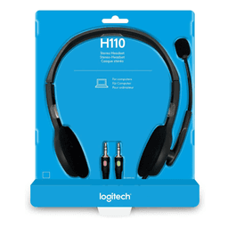 Logitech H110 Stereo Headset – Dual 3.5mm Jacks, Noise-Reducing Mic