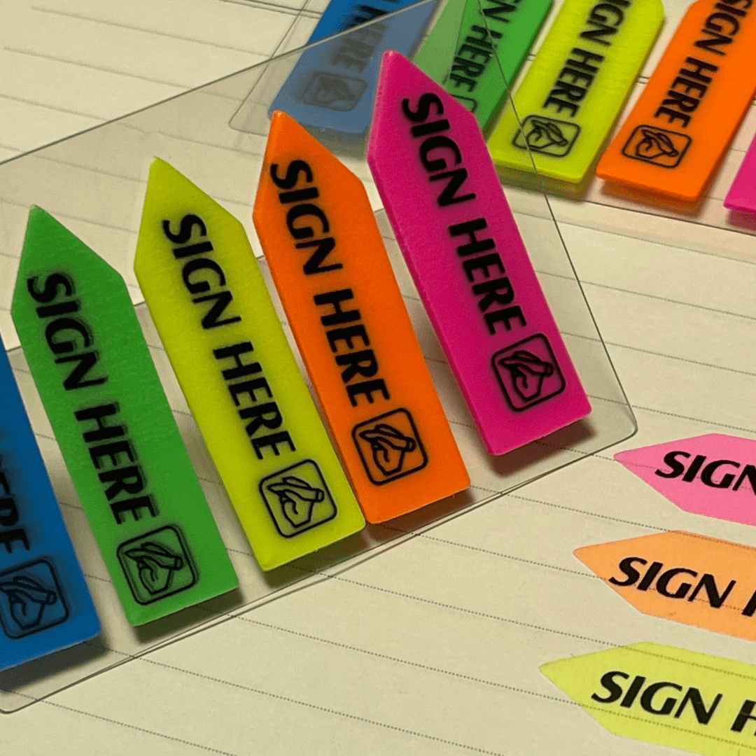 JOY Sticker Labels For Signature | "Please Sign Here", Strong Adhesive, Easy Application, Professional Look