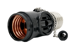 OMNI E27-712 Chain Pull Socket with 2 Flat Pin Outlet (3A 250V)