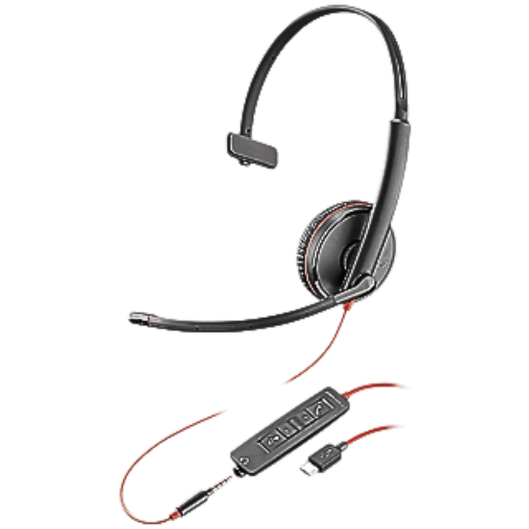 Plantronics BLACKWIRE3220 Poly Blackwire 3220 USB-A Dual-Ear Headset PC Mac