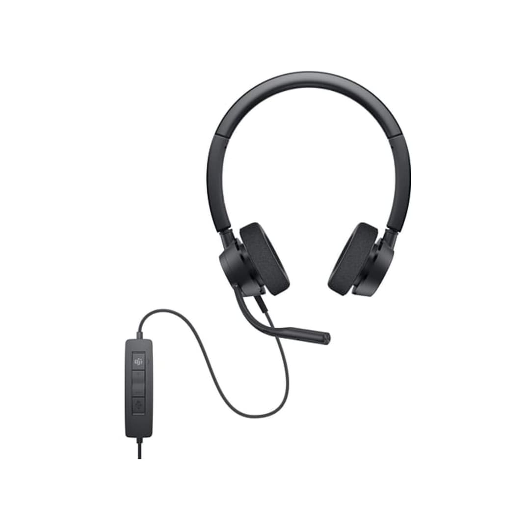 Dell WH3022 Pro Stereo Headset I USB Wired, Noise-Cancelling Mic, Hi-Fi Stereo Audio, All-Day Comfort