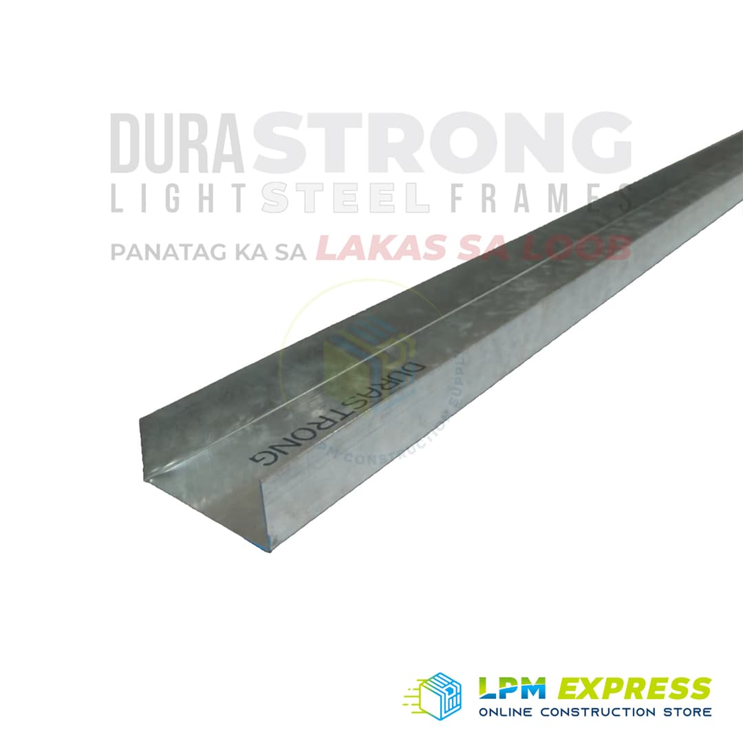 Durastrong Metal Track 76mm x 3m | Galvanized Steel Ceiling & Wall Track | Rust-Resistant