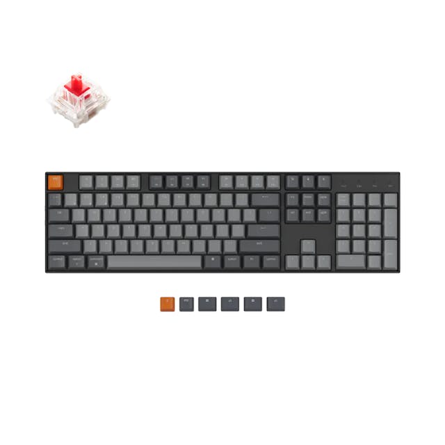 Keychron K10 Mechanical Keyboard 104 Keys, Wired/Bluetooth, White LED, Hot Swap, Gateron Red Switch