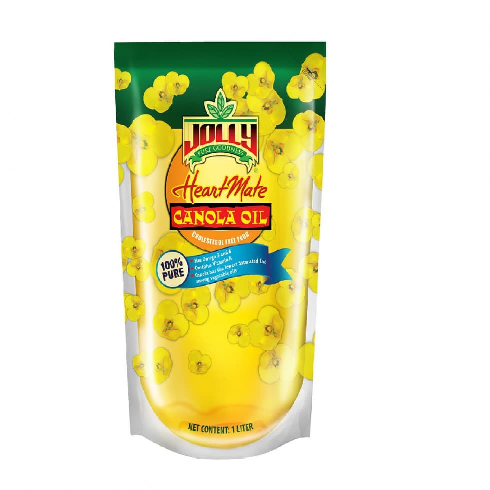 Jolly Heart Mate Canola Oil 1L SUP Cholesterol-Free Heart-Healthy Cooking Oil Pouch