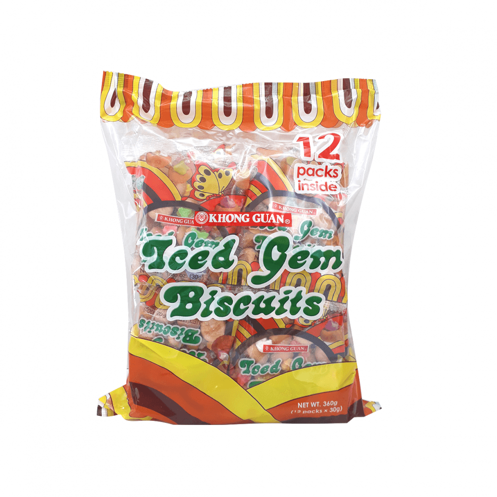 Iced Gem Biscuits Snack Pack | 12 Packs x 30g | Colorful Frosted Mini Cookies for Kids & Adults