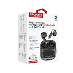 Promate TransPods High Definition Transparent TWS Earbuds with IntelliTouch and 26Hrs Total Playtime
