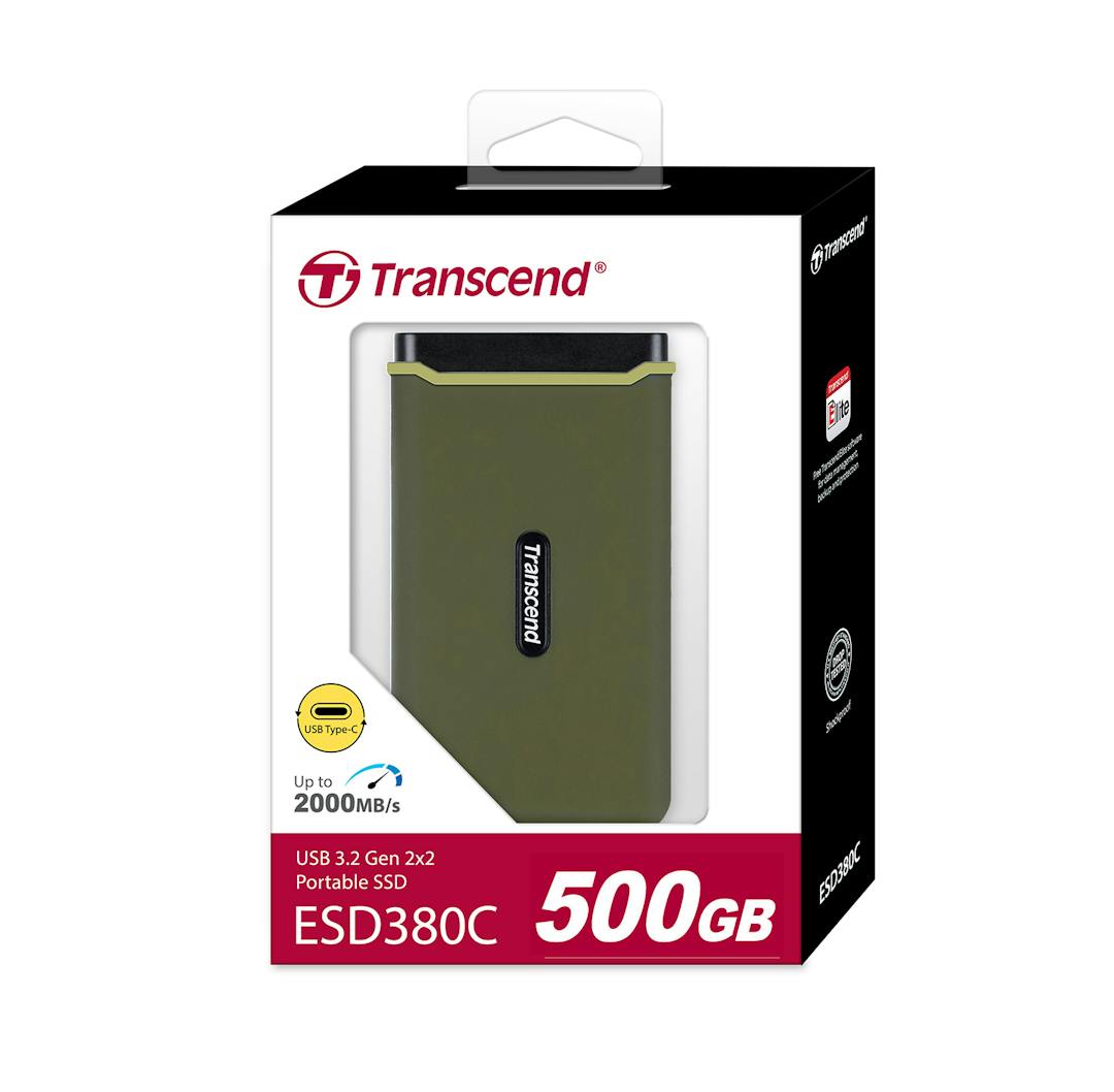 Transcend TS500GESD380C 500GB, USB 3.2 Gen 2, military-Grade Shockproof, R/W 2000mbps, type-C