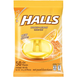 Halls 48065259100106HONEY Honey-Lemon Flavored Candy | 50 pcs/pack