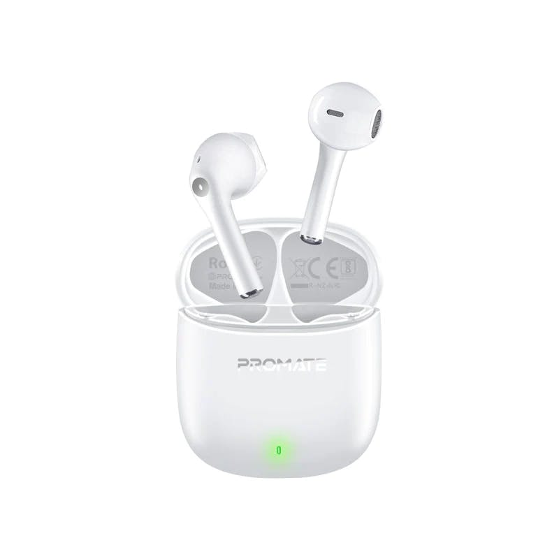 Promate Lima High Definition Bluetooth v5.3 ENC TWS Wireless Earbuds with IntelliTouch, Silicone Case, and Magnetic Earbud Straps