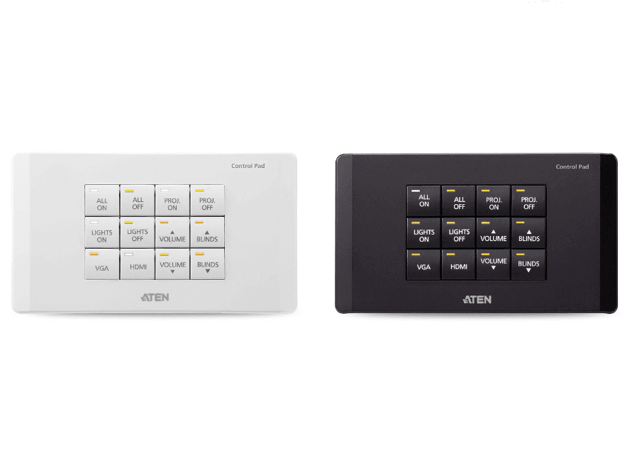 ATEN VK0200 12-Button Control System | EU 2-Gang Wall Pad | Customizable AV Control