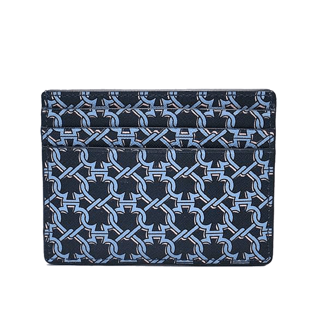 Kate Spade Small Slim Card Holder – Blue Leather, Lightweight, 4 Slots, Ideal for Corporate Gifting