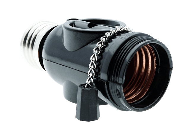 OMNI E27-712 Chain Pull Socket with 2 Flat Pin Outlet (3A 250V)