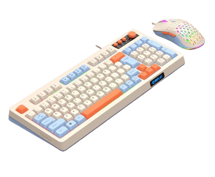 Inplay STX390 Mixed 2-in-1 Multimedia Keyboard & Mouse Bundle with RGB Light Combo