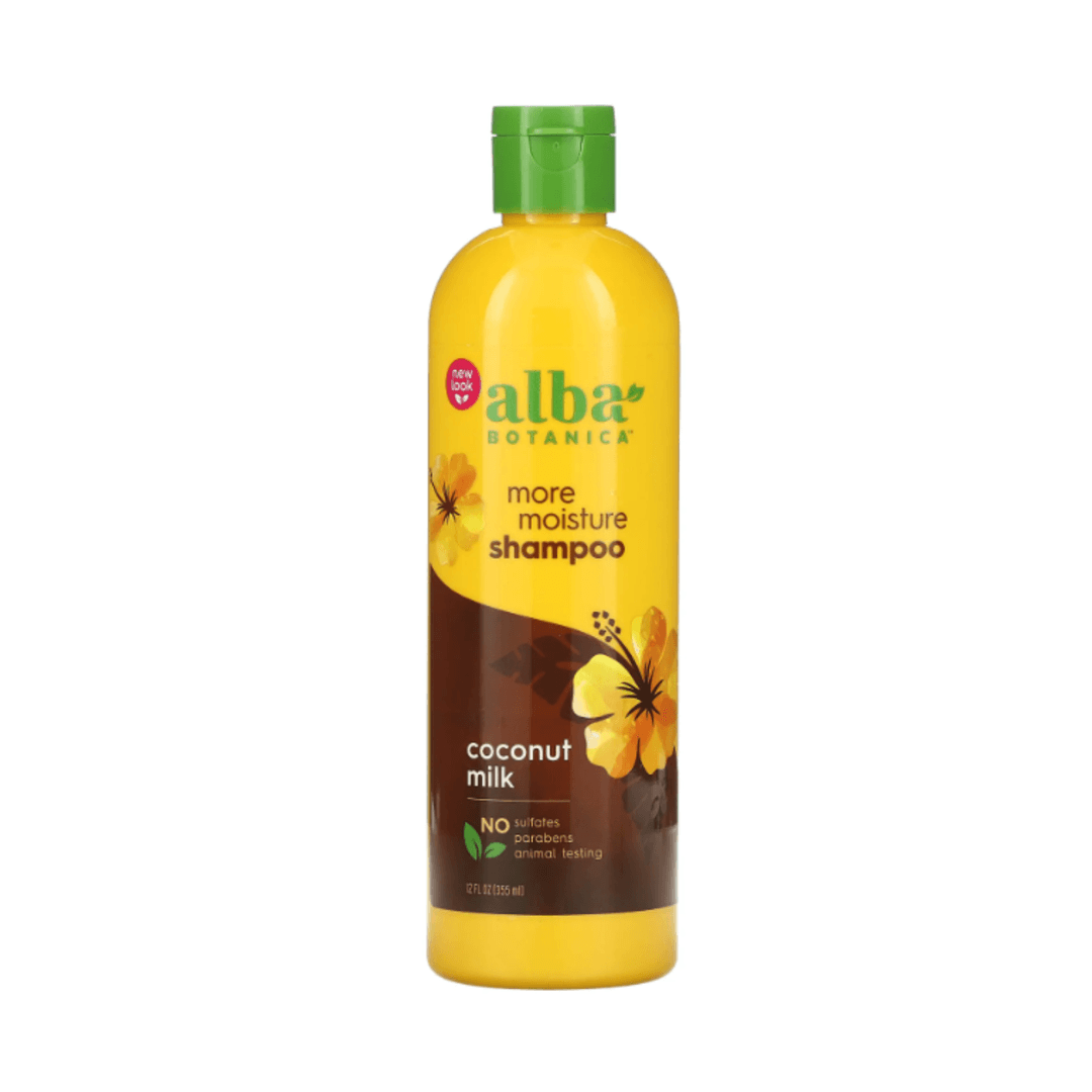 Alba Botanica Mega Moisture Shampoo – Coconut Milk Formula for Nourishing Daily Hair Hydration, 355ml