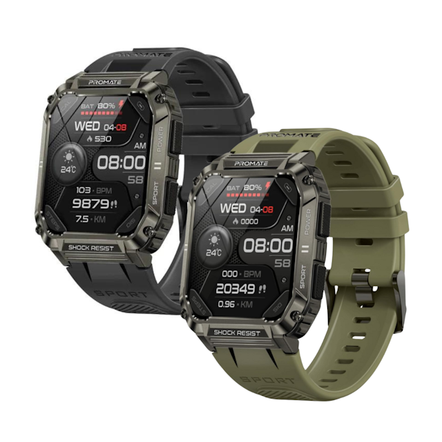 Promate XWatch-S19 ActivLife™ Smartwatch with Wireless BT Calling, 1.95" TFT Display, and Heart Rate/SPO2/Step/Sleep Tracker