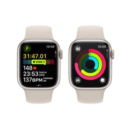 Apple Watch Series 9 GPS 41mm Starlight Aluminum Case with Starlight Sport Band - S/M