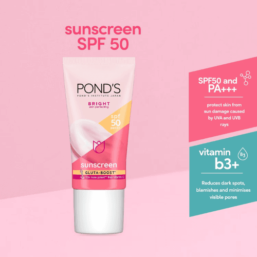 Ponds Bright Skin Perfecting Sunscreen | Gluta Boost SPF 50 PA+++ | 30g Whitening Protection