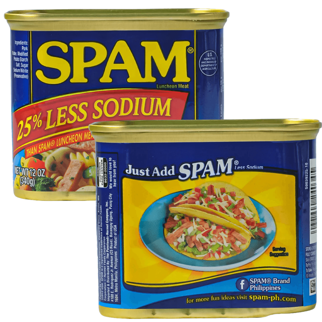 SPAM Luncheon Meat 25% Less Sodium 340g | Savory Canned Pork for Quick Meals & Sandwiches