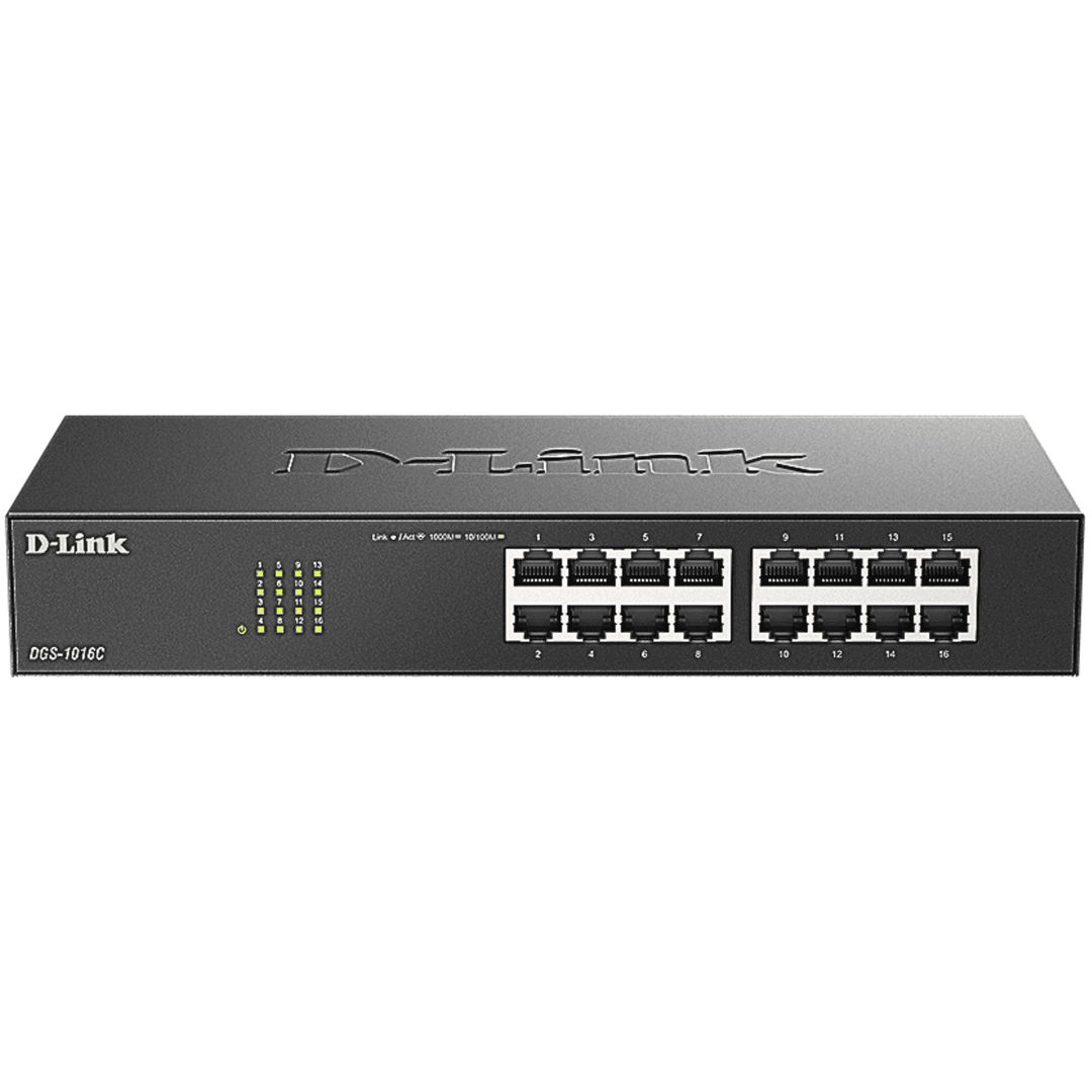 D-Link DGS-1016C 16-Port Gigabit Unmanaged Switch | Black