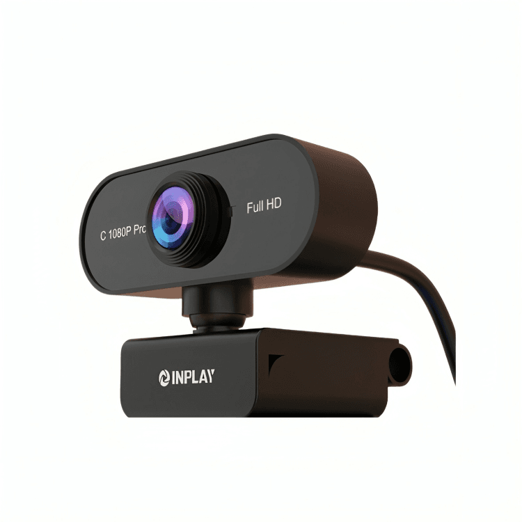 Inplay C1080P-Pro Full HD Webcam USB 2.0 with Wide-Angle Hybrid Lens | Built-in Noise-Reducing Mic