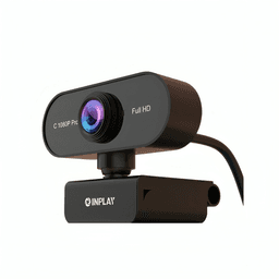 Inplay C1080P-Pro Full HD Webcam USB 2.0 with Wide-Angle Hybrid Lens | Built-in Noise-Reducing Mic