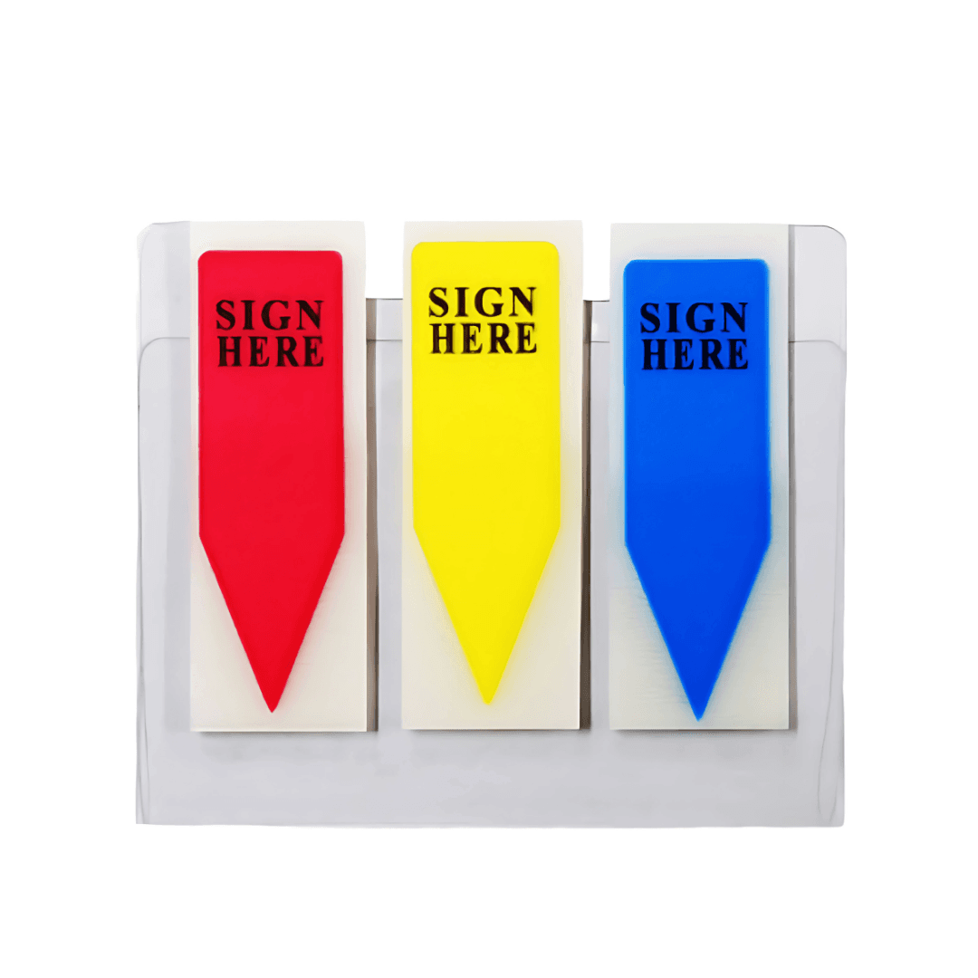 Scripti Flags Scripti - SCRIPTI 48 x 15mm SIGN HERE Tape Flags | Red/Blue/Yellow for ...