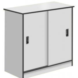 2 Sliding Door Cabinet, Light Gray