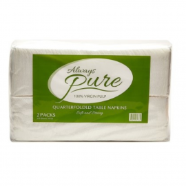 Always Pure Quarterfolded Table Napkins 2 x 350s